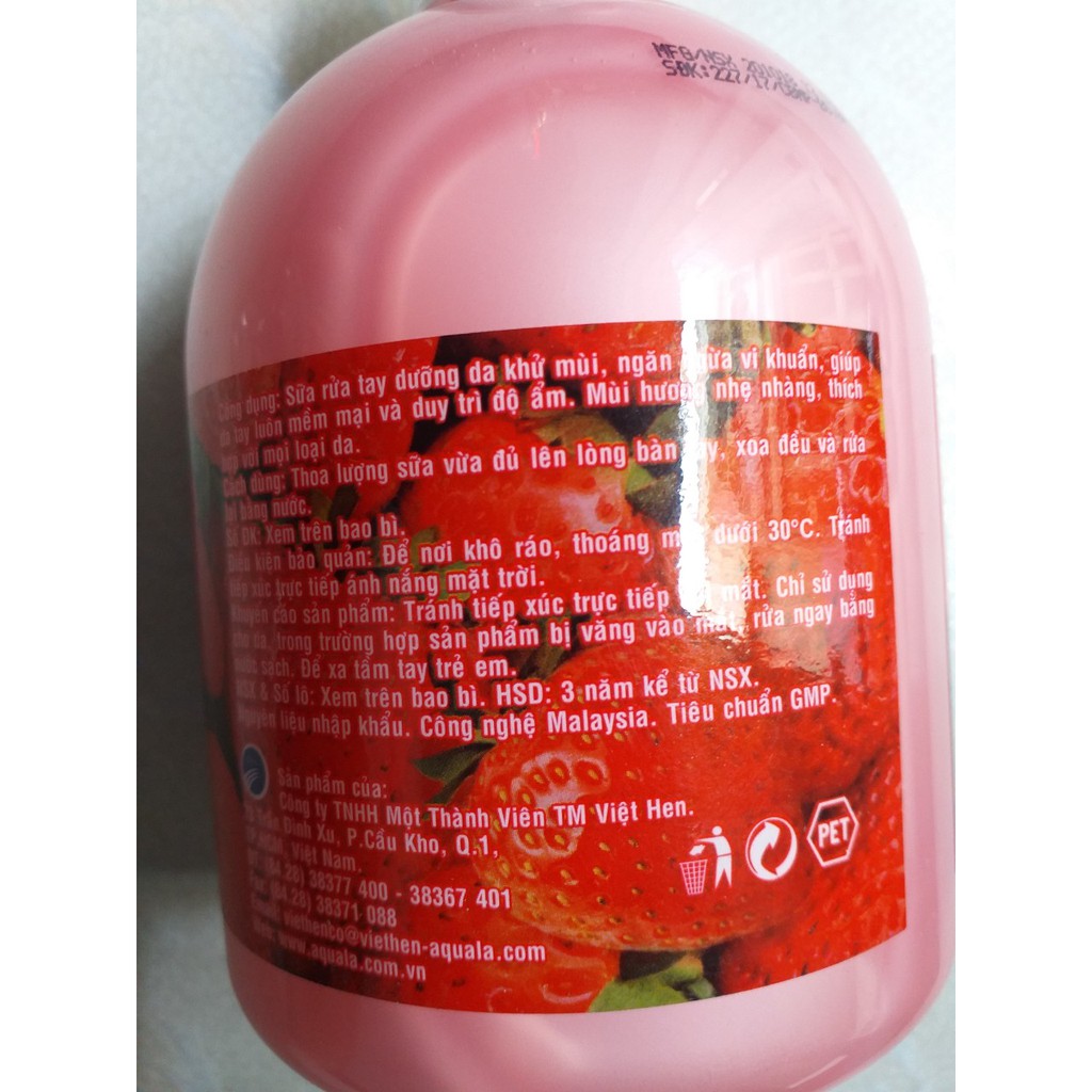 Nước Rửa Tay Aquala 500ml dâu