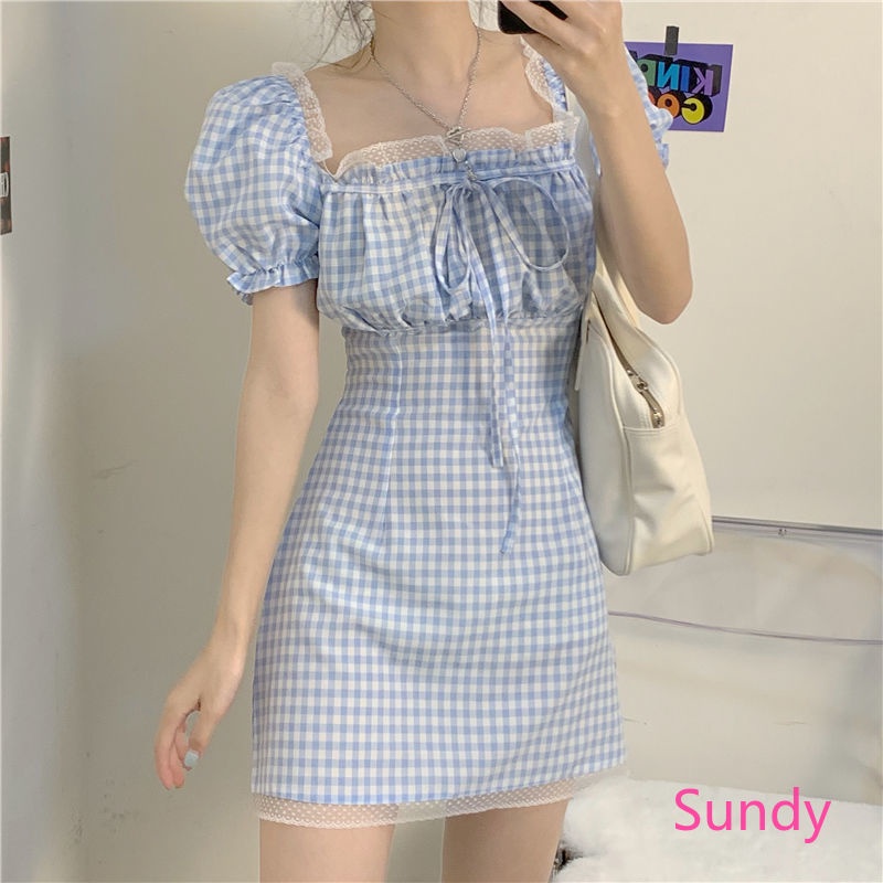 Đầm Trễ Vai Thời Trang Mùa Hè Phong Cách Pháp Thanh Lịch Cho Nữ