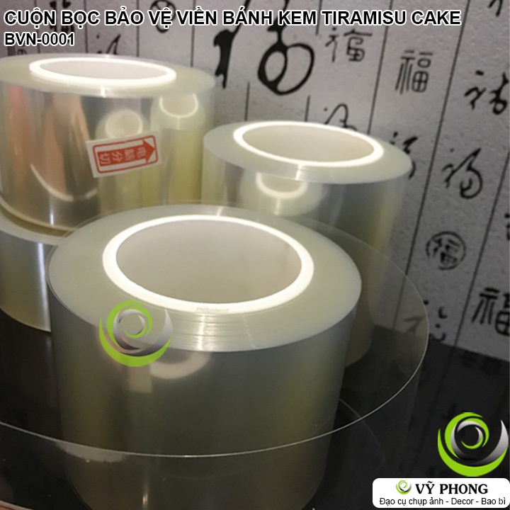 MÀNG NHỰA CUỘN BỌC NYLON VIỀN NHỰA BÁNH MOUSSE CHEESE TIRAMISU BẢO VỆ THÀNH BÁNH KEM BVN-0001