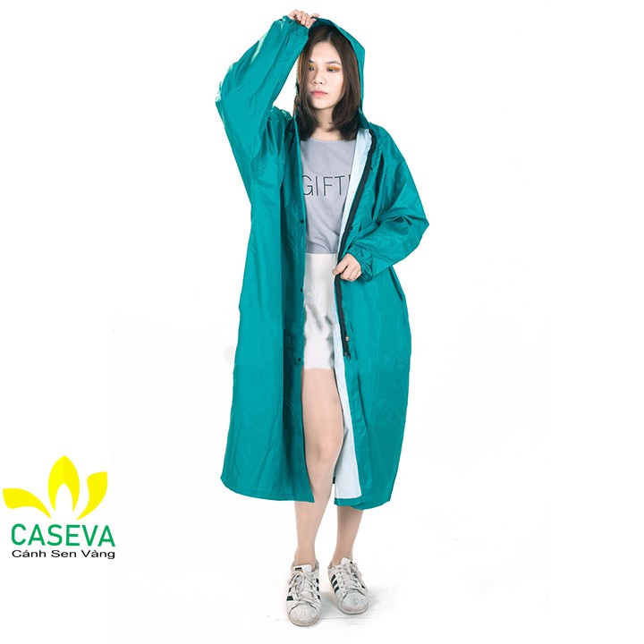 Bộ Áo Mưa Nữ Bít Bông Hoa Sọc Caro Chấm Bi Mangto - Đẹp Thời Trang Vải Dù Trùm Kín Chui Một Người 1 Đầu Có Khóa Dây Kéo