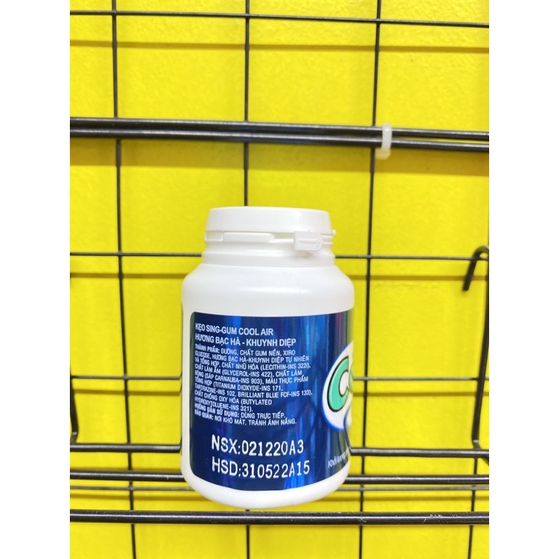 Kẹo sing-gum Cool Air hương bạc hà khuynh diệp hũ 58.4g