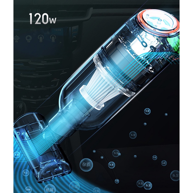 MHB 5, Máy hút bụi cầm tay mini không dây , vệ sinh bàn phím , hút bụi giường, ô tô lực hút 9000PA hút liên tục 30 phút