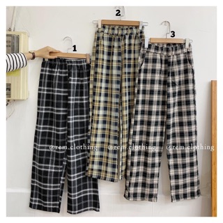 Quần suông kẻ caro | chất mát | mặc thoải mái | freesize