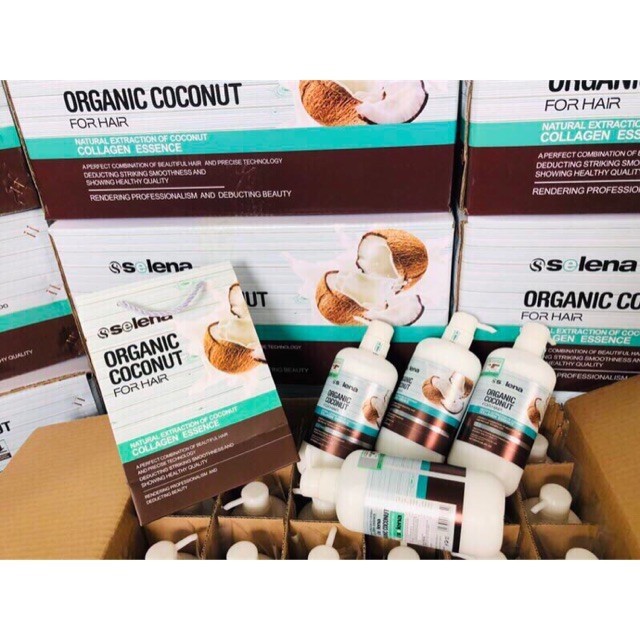 Cặp Dầu Gội Xả DỪA SELENA ORGANIC Ngăn Ngừa Rụng Tóc, Phục Hồi Tóc Khô Xơ, Hư Tổn, Ngăn Ngừa Gàu | Chính Hãng 800ML