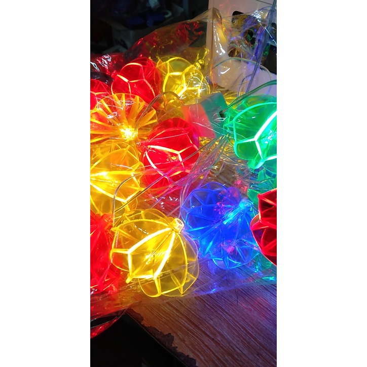 DÂY ĐÈN LED KIỂU LỒNG ĐÈN KHÍA KHÔNG CHỚP DÀI 5M TRANG TRÍ NHÀ CỬA DỊP LỄ TẾT NOEL,..