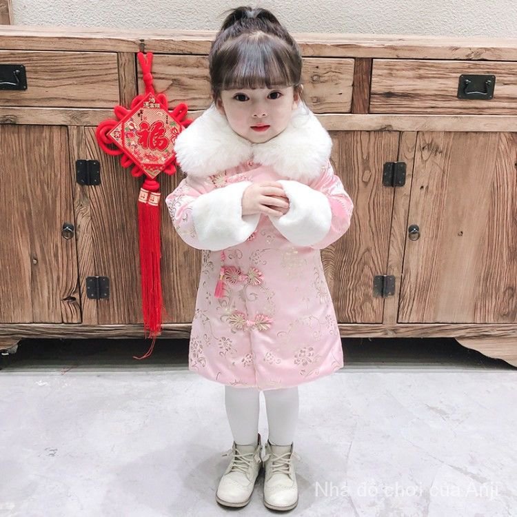 Cheongsam Girls Winter Clothes New Long Sleeve Cheongsam Winter Children Baby Girl Hanfu