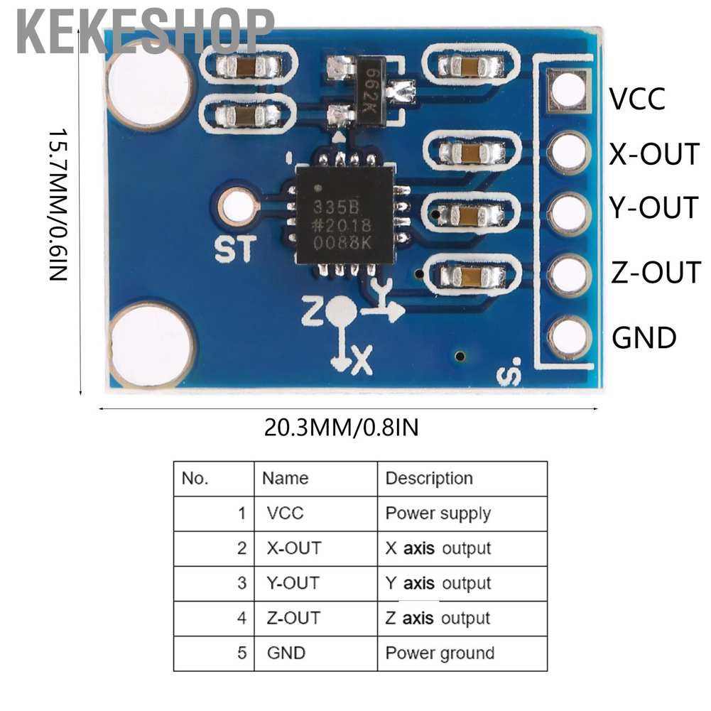 Mô Đun Cảm Biến Gia Tốc Gy 61 Adxl335 3 5v