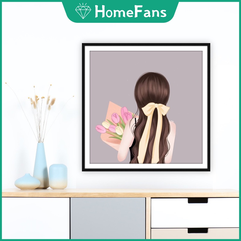 Bộ Tranh Đính Đá 5D Họa Tiết Hoa Đôi Độc Đáo Kích Thước 40x40cm/50x50cm DIY Dùng Trang Trí Nhà Cửa