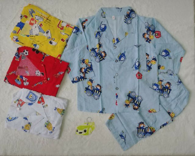 Bộ quần áo trẻ em PIJAMA chất Tole, Lanh tay dài quần dài cho bé trai size từ 5kg đến 34kg