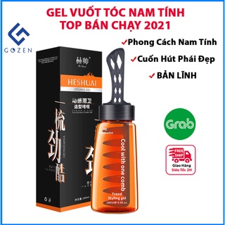 Keo vuốt tóc dạng gel kèm lược tạo nếp giữ nếp tạo kiểu, gel vuốt tóc nam có kèm lược dung tích 260ml tại GozenMall