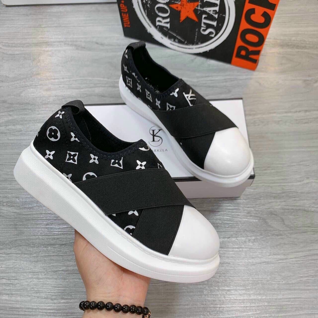 Giày slip on nữ chun chéo mẫu mới 2021 (G335) | BigBuy360 - bigbuy360.vn