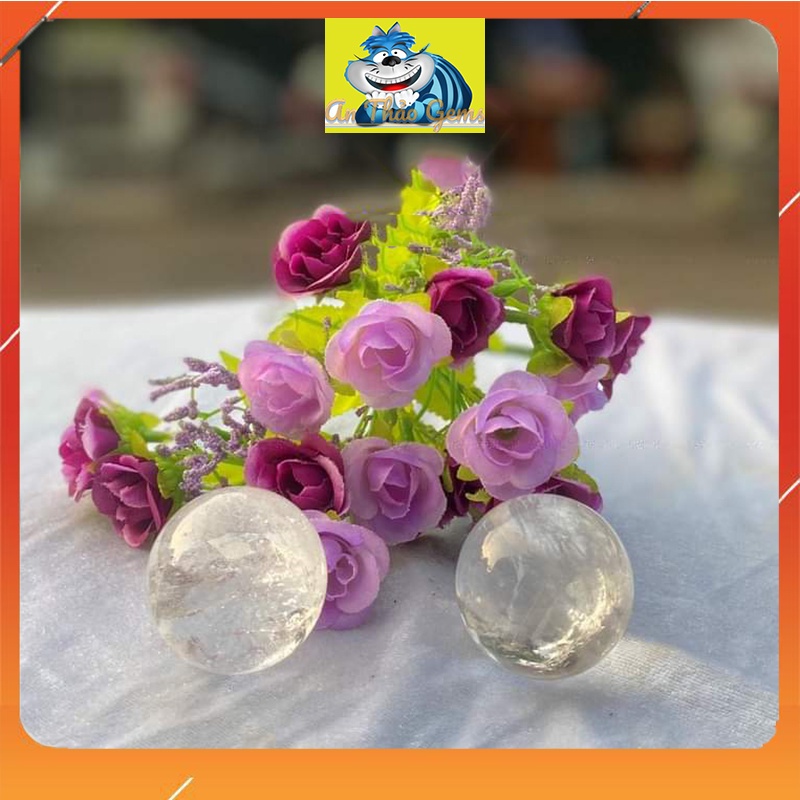 Quả Cầu Phong Thủy Mini Đá Tự Nhiên Nhiều Màu - Trang Trí Bàn Làm Việc - Size 2,8 - 3,3cm