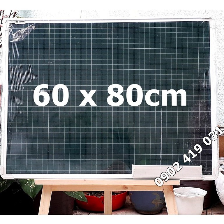 Bảng từ xanh kẻ oly tiểu học [ Tặng hộp phấn / Nam châm ] Size 60 x 80cm - DQ Board N10