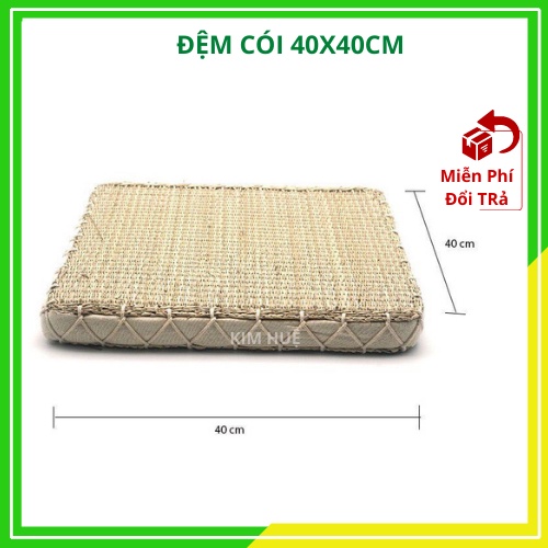 [Mã LIFEBKA5 giảm 10% tối đa 1 Triệu đơn 500k] Đệm cói vuông nệm tròn ngồi bệt 40cm Kim Decor