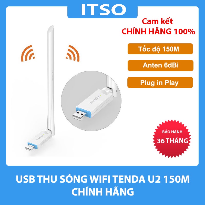 USB WIFI Tenda U2 150M chính hãng - Bảo hành 36 tháng