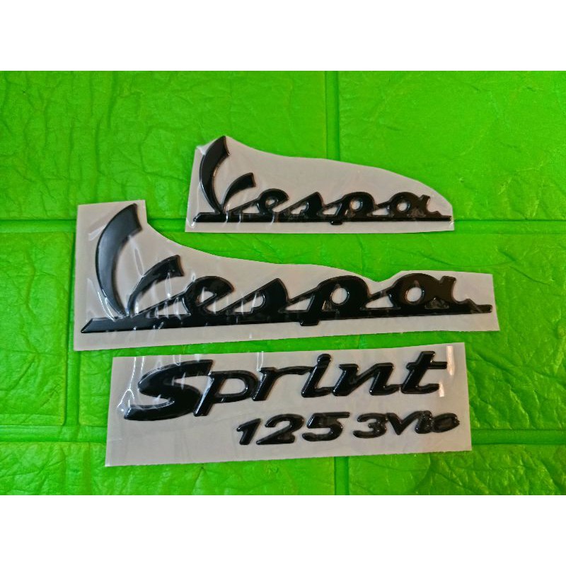 Bộ tem Vespa Sprint 125 3Vie màu đen bóng