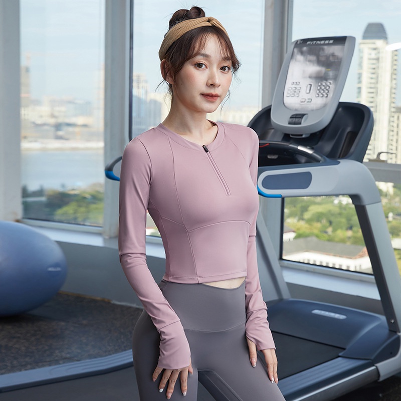 Áo Thun Thể Thao Tay Dài Ôm Dáng Phong Cách Thu Đông Mới Fitness clothes Yoga clothes Yoga Top slim