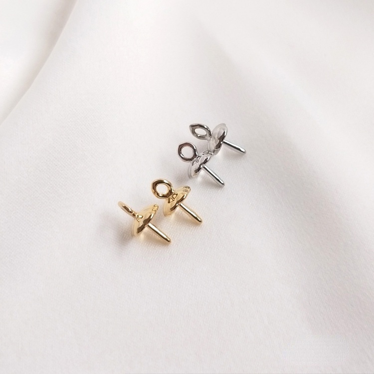 Phụ Kiện Hạt Ngọc Trai Nửa Lỗ 18K 14K Nhiều Màu Sắc Dùng Làm Đồ Trang Sức Thủ Công diy