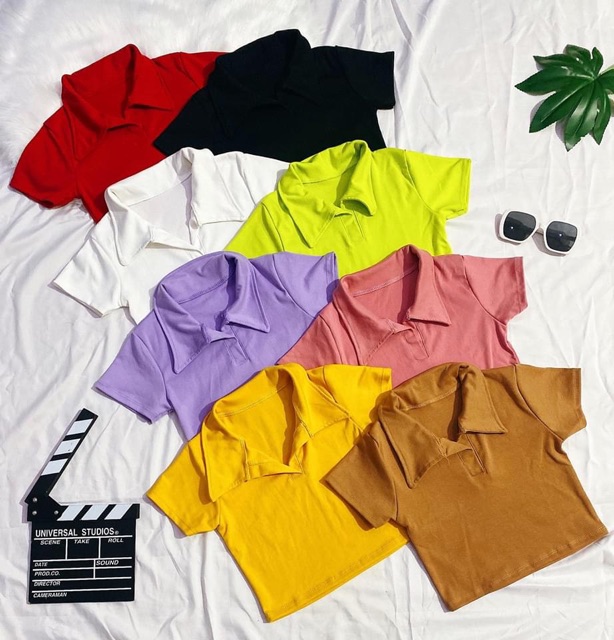 [ Mã WASTAPR giảm 10K đơn 50K] Áo Croptop body cổ bẻ trơn tay ngắn | BigBuy360 - bigbuy360.vn