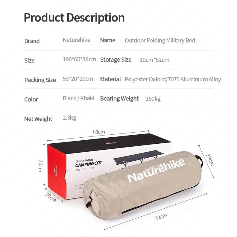 Giường du lịch siêu nhẹ Naturehike NH19JJ006
