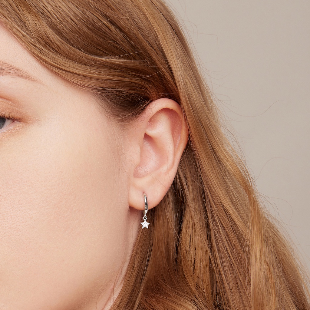 Khuyên tai BAMOER bạc 925 đính đá zircon thời trang với nhiều kiểu tuỳ chọn