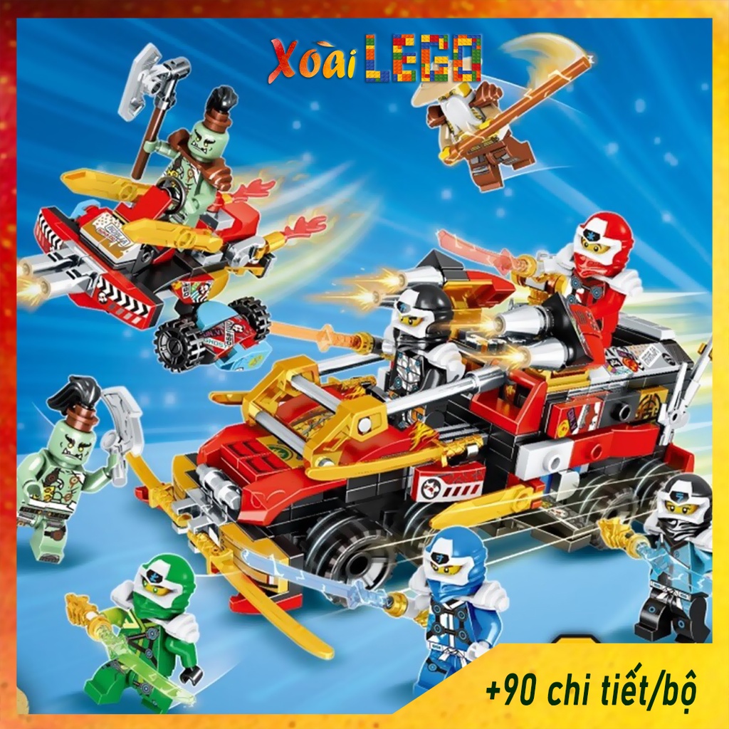 Đồ chơi lắp ráp, lego ninjago mẫu A8110 kết hợp 8 bộ trong 2 (bán lẻ sưu tầm) 89-104 chi tiết