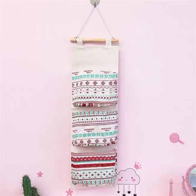 Túi Giỏ Vải Bố Đựng Đồ Treo Tường Treo Đồ Vintage 3 Ngăn Đựng Đồ Decor Trang Trí Nhà Cửa 2355 Chợ Tốt Store