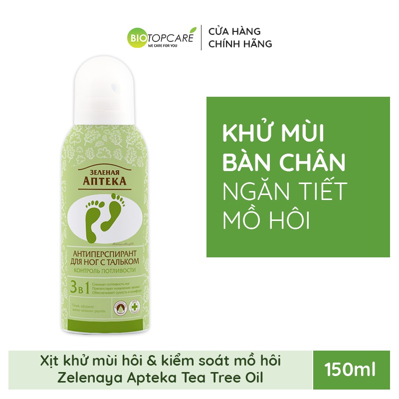 Xịt khử mùi và kiểm soát mồ hôi bàn chân Zelenaya Apteka 150ml - BioTopcare Official - TN164