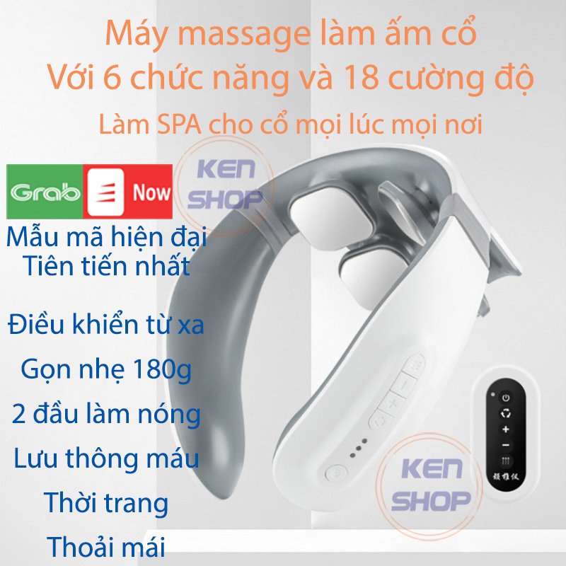 [Freeship + Bảo hành] Máy massage cổ vai gáy P7K18, châm cứu, làm nóng, điều khiển từ xa, 6 chức năng, 18 mức cường độ