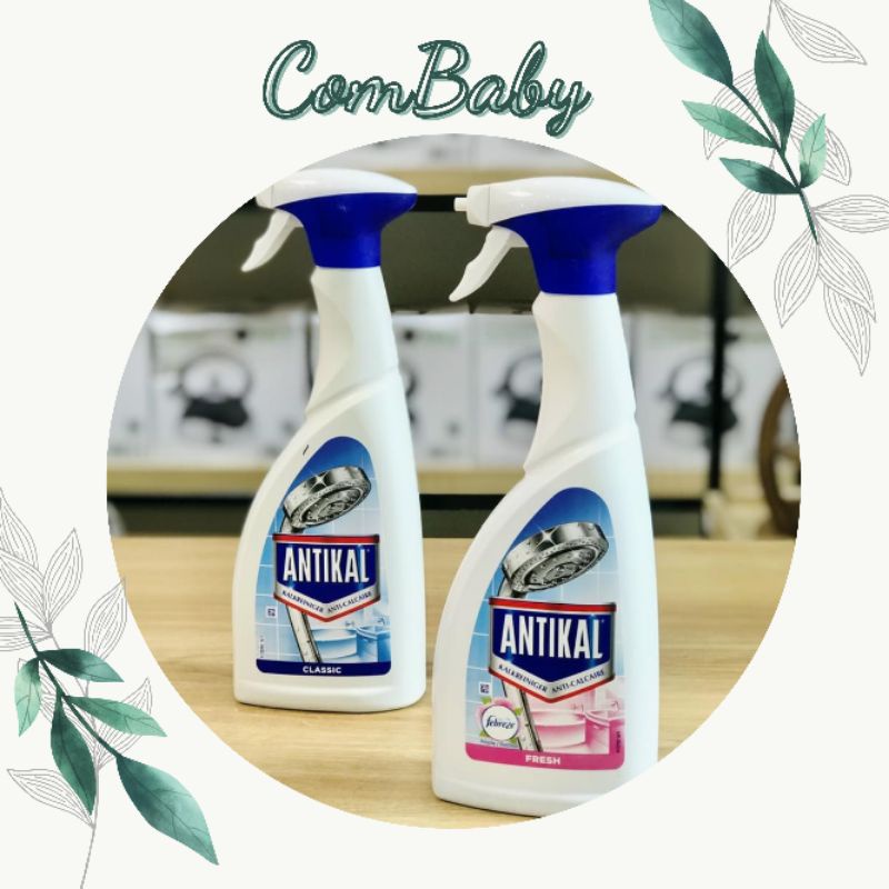 Antikal - Chai xịt dung dịch tẩy cặn bám trên inox trong nhà tắm Febreze hương hoa 700ml - hàng nhập khẩu Đức