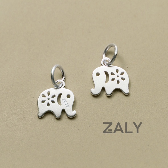Charm bạc treo voi cát tường CT55 zaly - Bạc 925
