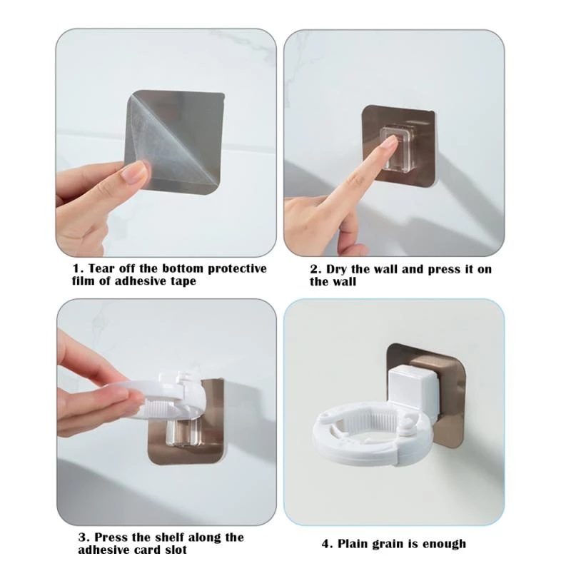 Móc treo chai dầu gội gắn tường chống nước không cần khoan