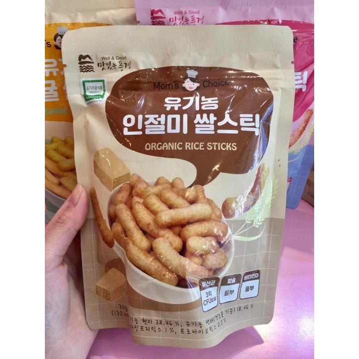 Bánh ăn dặm gạo lứt hữu cơ Mom’s choice hình que, bổ sung lợi khuẩn cho bé từ 7 tháng tuổi