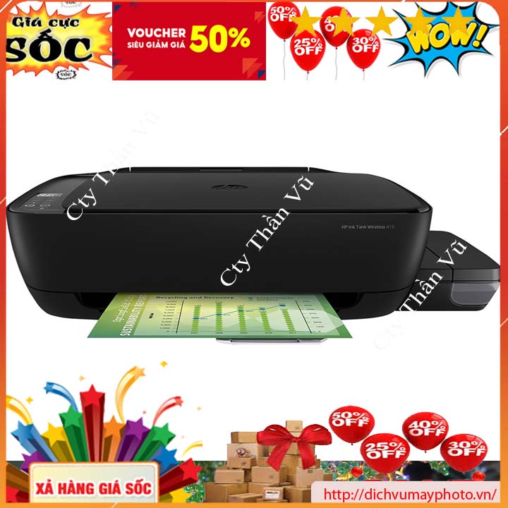 Máy in phun màu đa năng HP INK TANK 415 hàng mới chất lượng giá rẻ có bảo hành 12 tháng
