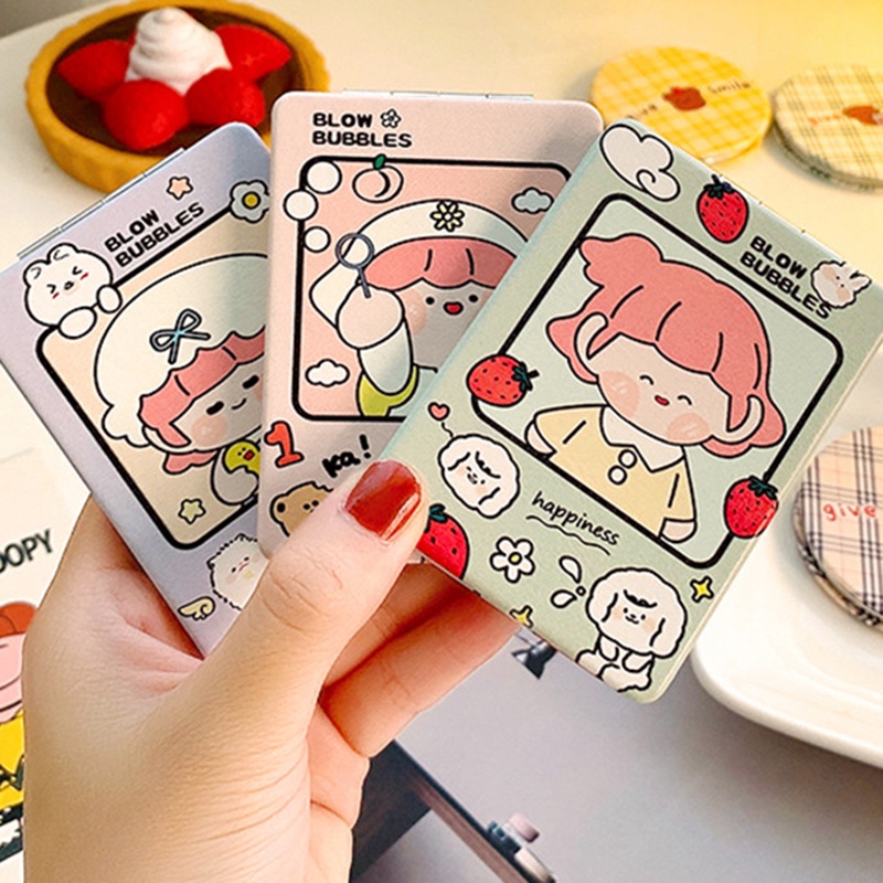 Gương Trang Điểm Hai Mặt Họa Tiết Hoạt Hình Dễ Thương