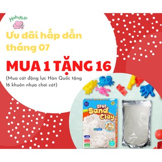 Cát động lực Hàn Quốc bịch 1kg màu tùy chọn TẶNG KÈM 16 khuôn nhưa chơi cát