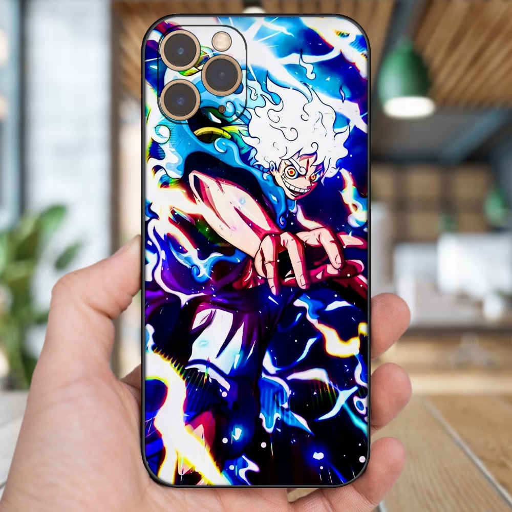 Ốp lưng iPhone 11 Pro dẻo đen cạnh vuông in hình Luffy One Piece