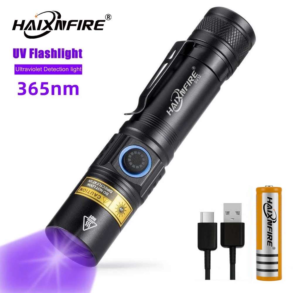 Đèn Pin Sạc UV 365nm SV12 5W Dùng Cho Thú Cưng