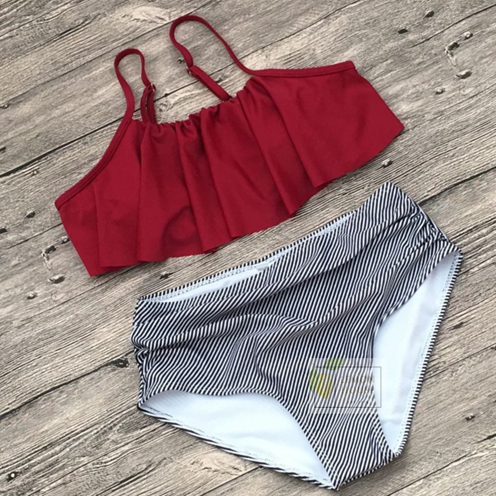 Bikini nữ hai mảnh bèo cạp cao kín đáo