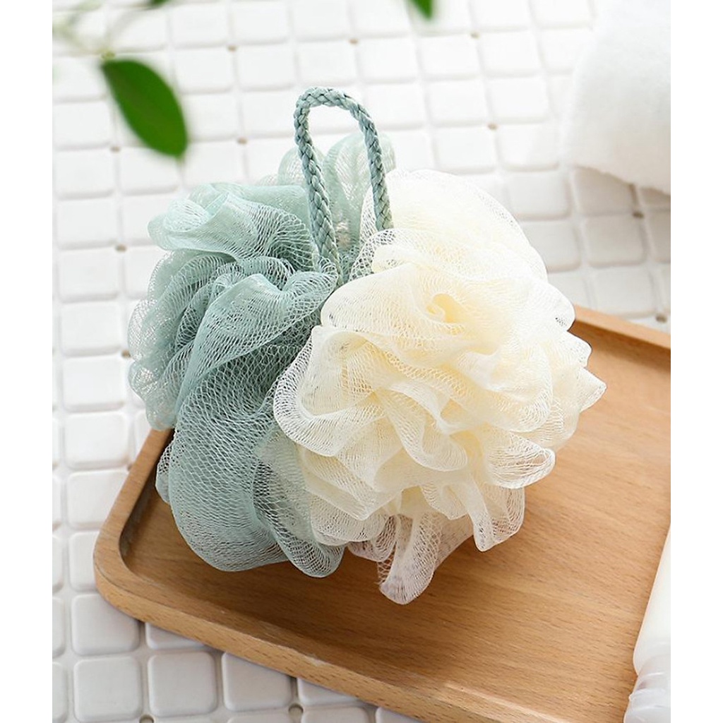 Bông Tắm Tròn Cao Cấp Phối 2 Màu Loại Vừa, Siêu Chắc Chắn - Bông tắm Tròn Tạo bọt giúp dưỡng ẩm và massage da