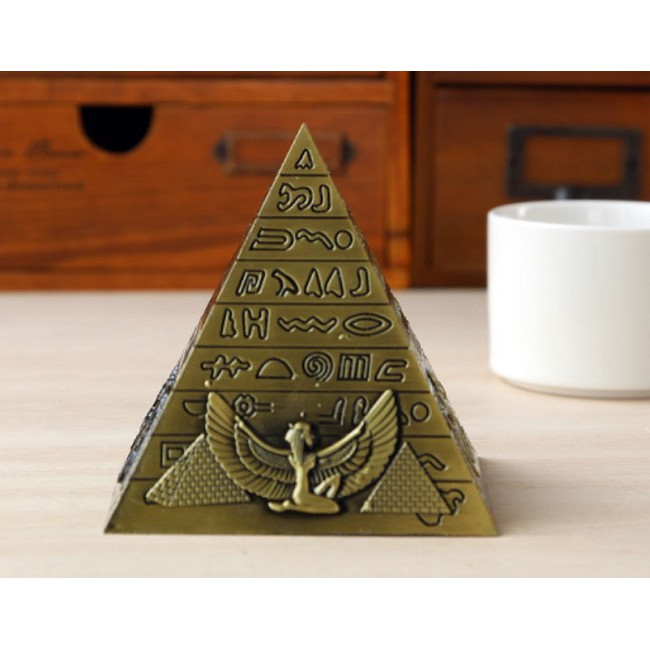 [CAO 10CM] Kim tự tháp bằng kim loại mô hình thu nhỏ trang trí