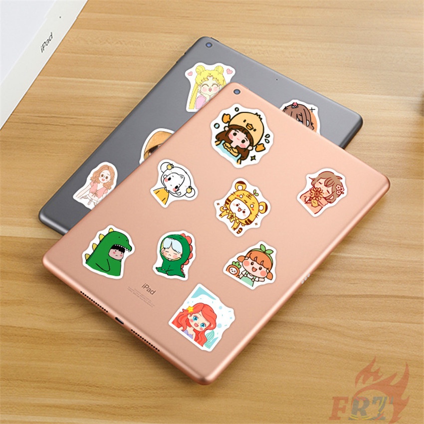 Bộ 100 Cái/Bộ ❉ Q Hình Dán Cô Gái Kawaii ❉ Miếng Dán Trang Trí Thời Trang Chống Thấm Nước Diy
