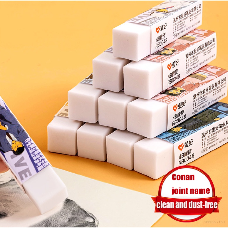 Cục Tẩy 4B 2B Bằng Cao Su In Hình Conan Dành Cho Học Sinh
