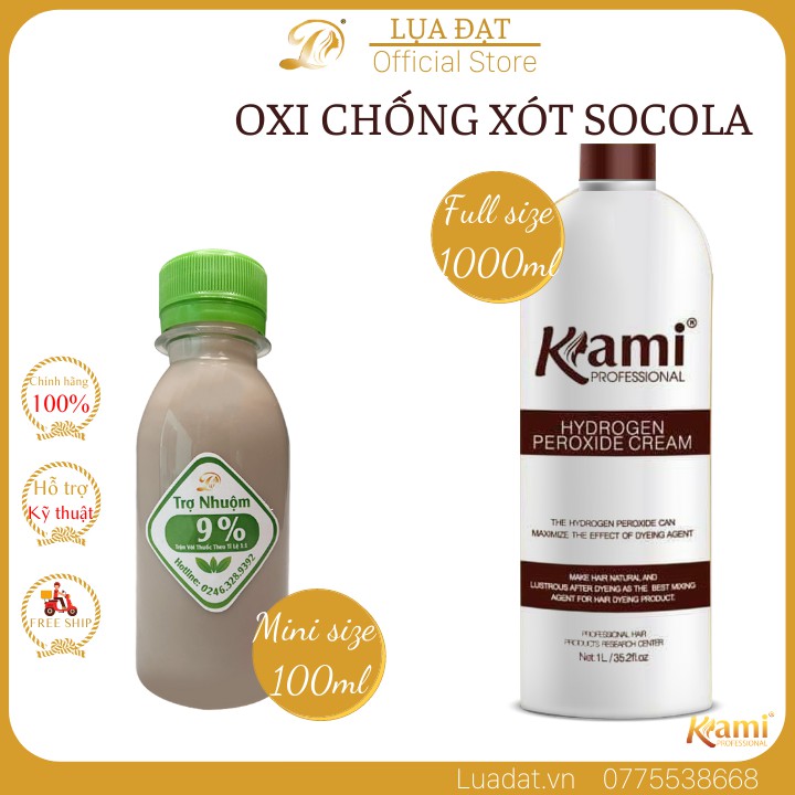 (Mini Size) Oxi nhuộm (trợ nhuộm) chống xót KAMI- hương socola (chai nhỏ 100ml)