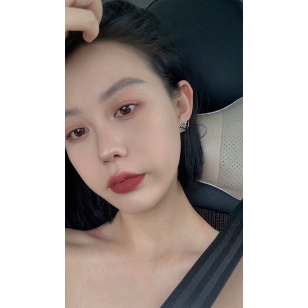 Khuyên Tai Tròn Bằng Thép Titan In Logo Prada Thời Trang Cho Nữ