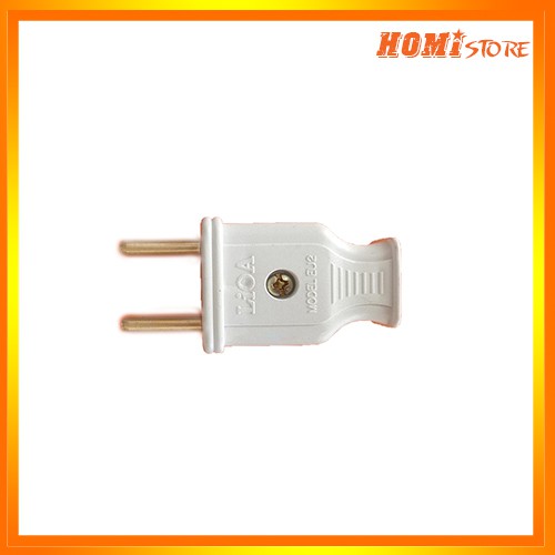 Phích Cắm Điện, Giắc Cắm Điện EU24 10A-250V, Chân Tiếp Xúc Đồng, Nhựa Chống Cháy