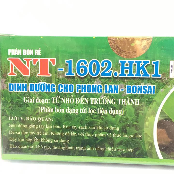 Phân bón chậm tan dạng túi lọc hộp 20 túi NT-1602 HK1 cung cấp dinh dưỡng cho phong lan, hoa cảnh