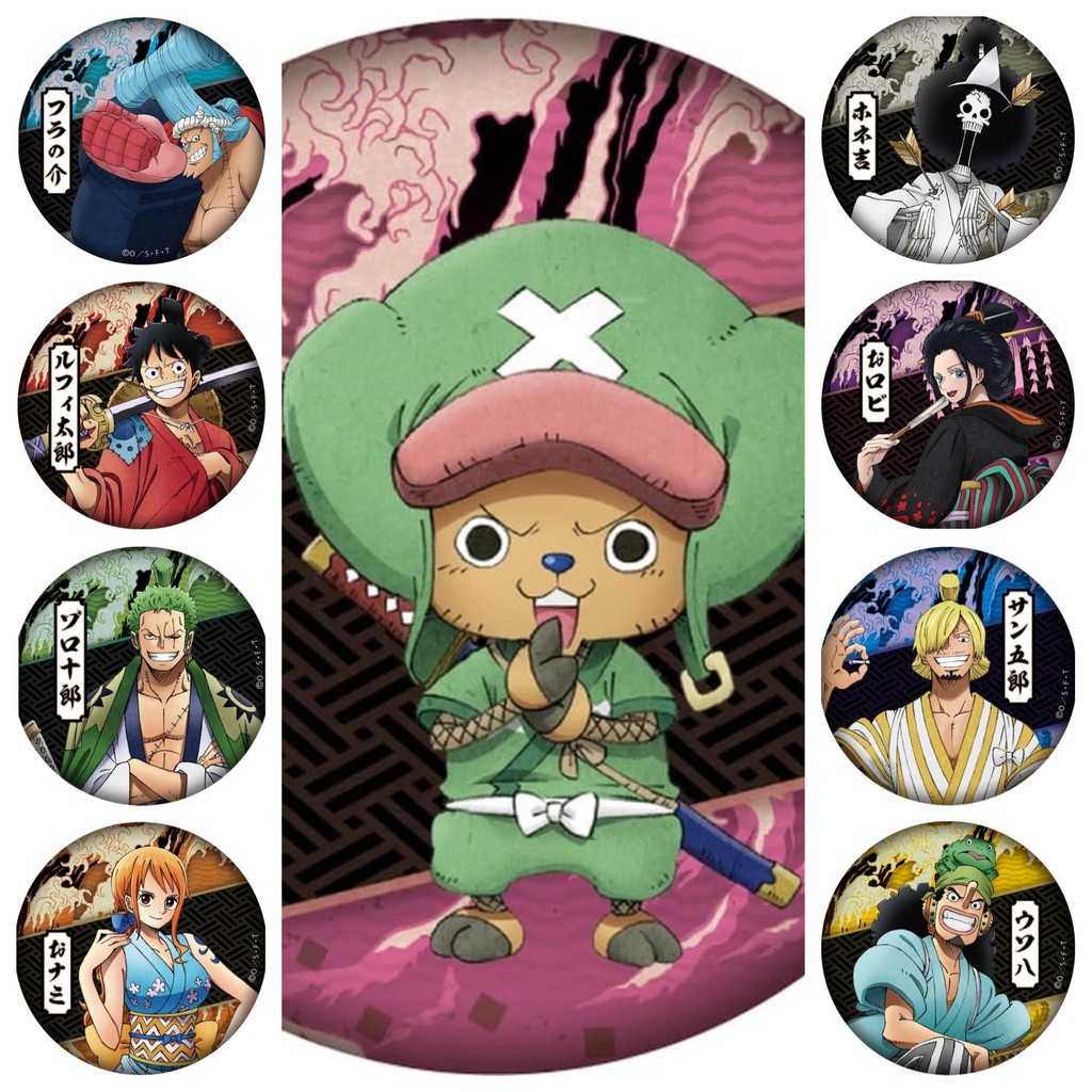 ( ver YUKATA ) Huy hiệu cài áo in hình ĐẢO HẢI TẶC ONE PIECE phụ kiện anime chibi xinh xắn