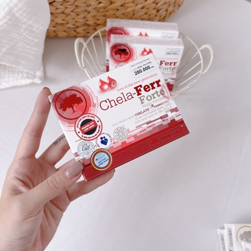 [Hàng Nhập Khẩu] Viên uống bổ sung sắt hữu cơ và acid folic Chela Ferr Forte cho mẹ bầu sau sinh