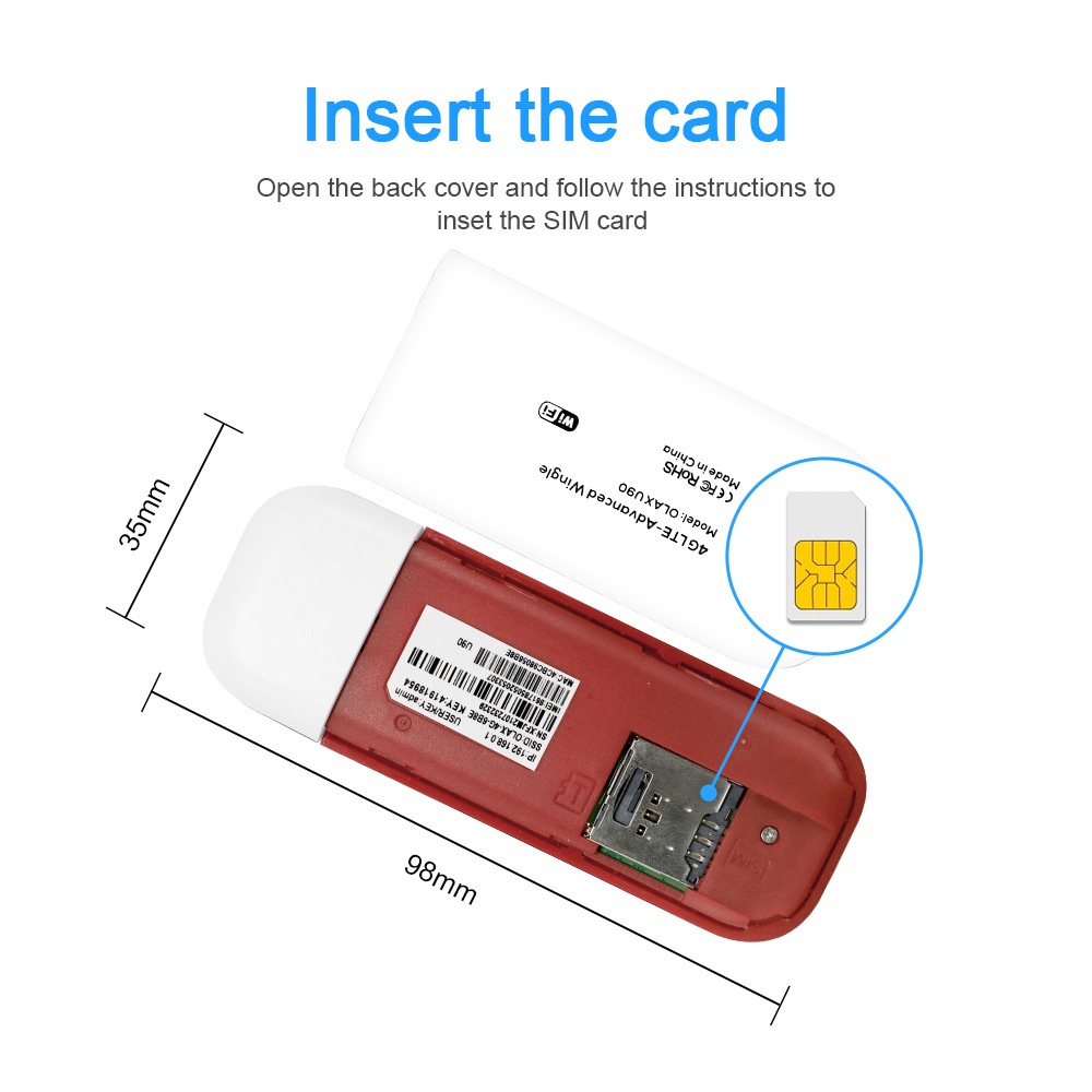 Usb phát wifi 4G Olax U90 đa mạng tốc độ 150Mb,kết nối 10 thiết bị cùng lúc có khe cắm ăng ten, sử dụng đa mạng